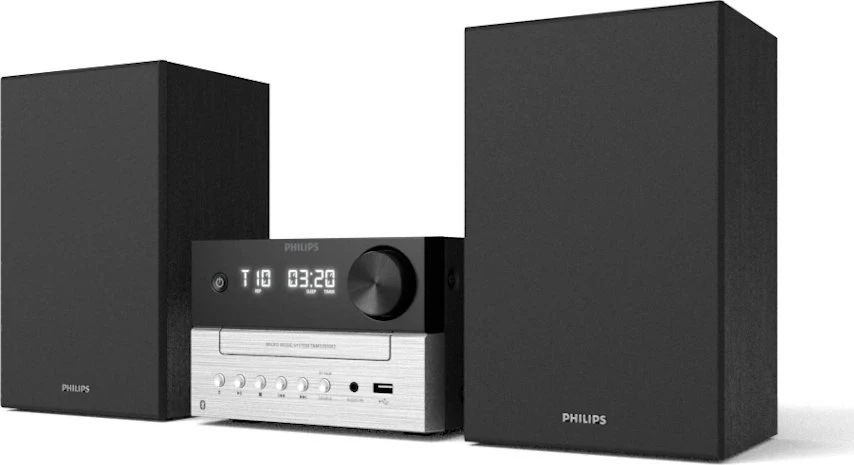 Muzikinis centras Philips TAM3205M2 garso kolonėlių komplektas namams Namų garso mikro sistema 20 W Juoda, Sidabras