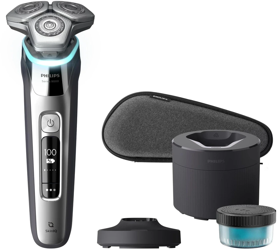 Barzdaskutė Philips Shaver series 9000 Drėgnojo ir sausojo skutimo skustuvas su „SkinIQ“ S9975/55