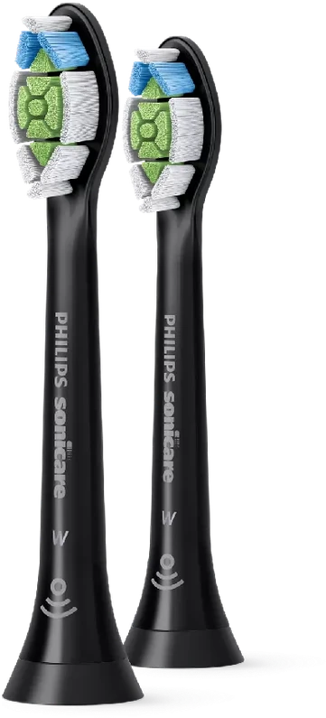 2 dalių šepetėlių galvučių pakuotė Philips Sonicare Optimal White, Juodos spalvos HX6062/88