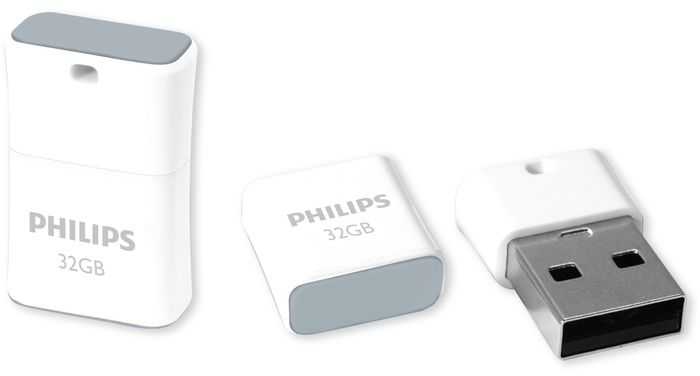 ATMINTINĖ „Philips“ USB 2.0 32 GB „Pico“ leidimas „Shadow Pilkas“