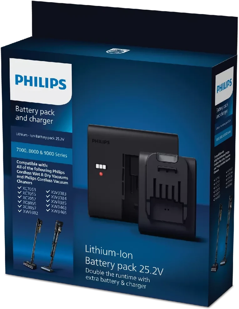 „Philips“ akumuliatorių blokas ir įkroviklis XV1797/01