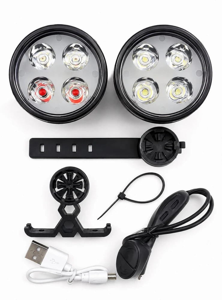 iLike Priedai rowerowe Johorse CB-1812001 Bicycle Light Set (Front & Rear) CB-1812001