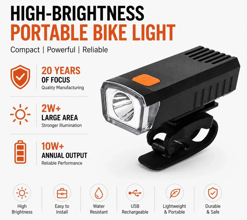 iLike Akcesorium do rowerów USB Rechargeable Bike Front Light JH420 High Brightness LED Bicycle Headlight IP65 Atsparus vandeniui Cycling Light JH420