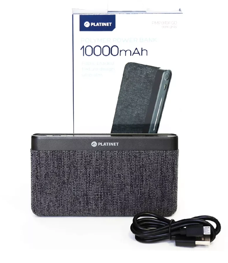 Išorinė baterija - Platinet PMPB10FGD 10 000 mAh Tamsiai Pilka