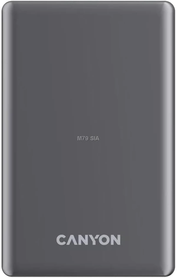 CANYON maitinimo blokas OnPower 505 plonas magnetinis 5000 mAh PD20W tamsiai pilkas