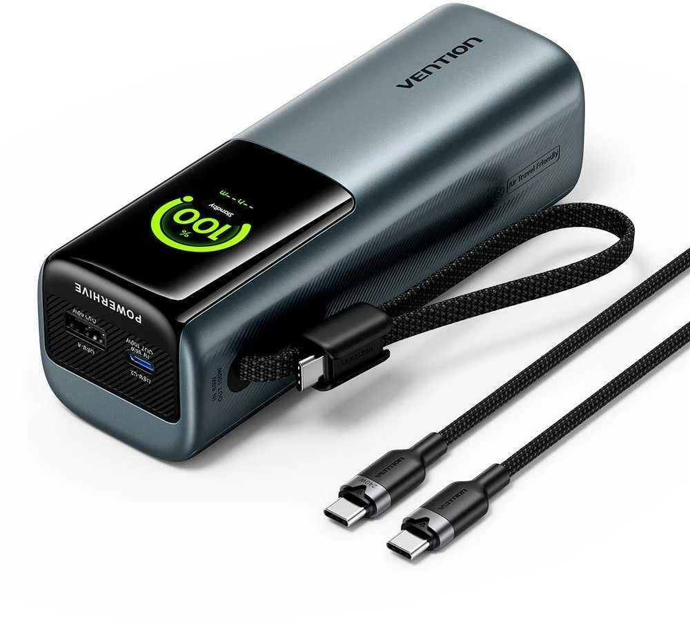 Vention „Powerhive“ 20000mAh 165W išorinė baterija + laidas