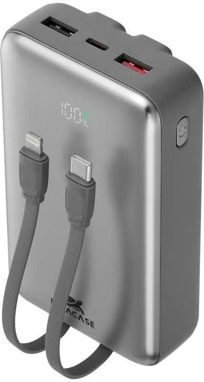 Išorinė baterija Rivacase VA2612, 20000 mAh, 30W, pilka