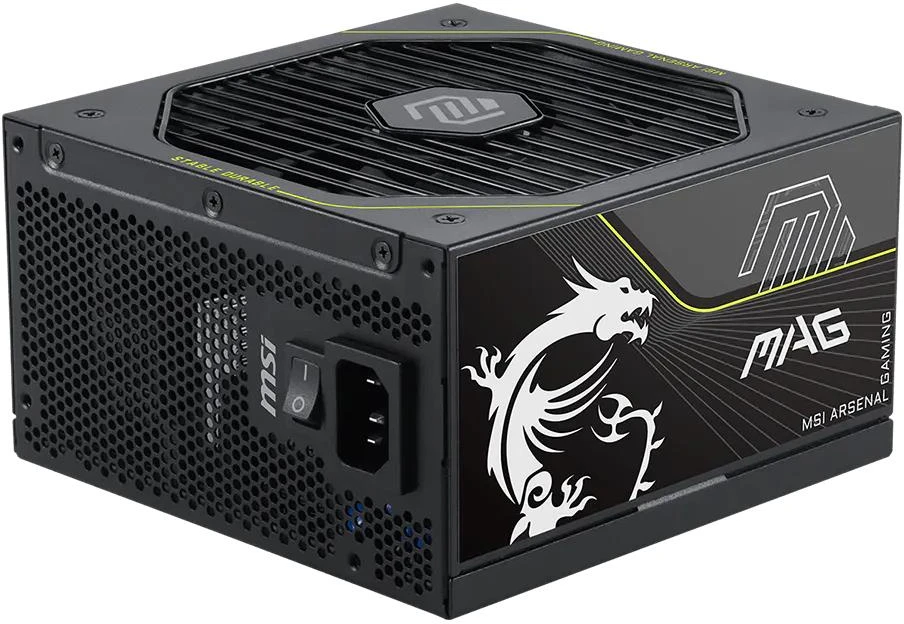 MSI MAG A1000PLS PCIE5 EU Juoda Reljefinis kabelis 1000W pilnai modulinis Platininis ENFR spalvota dėžutė medinis padėklas 120M