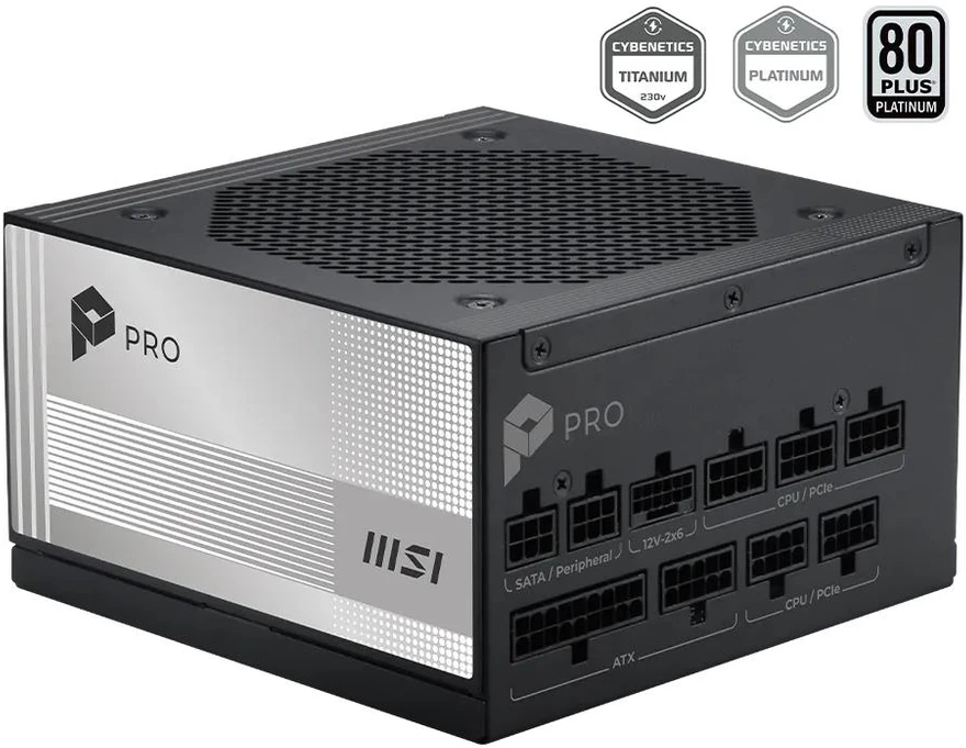 MSI PRO A850PL PCIE5 850W 120mm 80 Plus Platinum aPFC maitinimo šaltinis