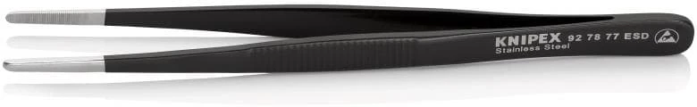 Pincetas 145mm, antistatinis, dantytas, 92 78 77 ESD KNIPEX