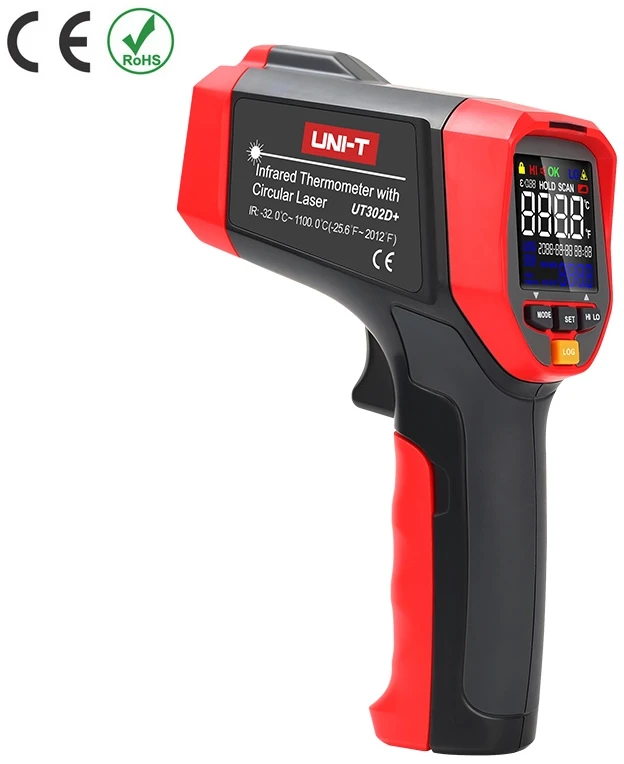 Infraraudonųjų spindulių termometras -32°C iki1100°C UT302D+ UNI-T