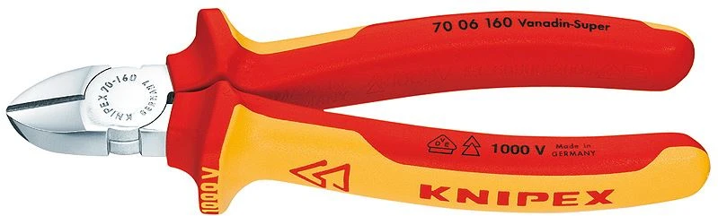 Žnyplės šoninio kirpimo VDE 160mm, Knipex