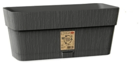 Lumarko Stefanplast gėlių dėžutė su padėklu Ethica 30x13x12cm pilka