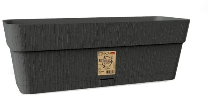Lumarko Stefanplast gėlių dėžutė su padėklu Ethica 50x18x17cm pilka