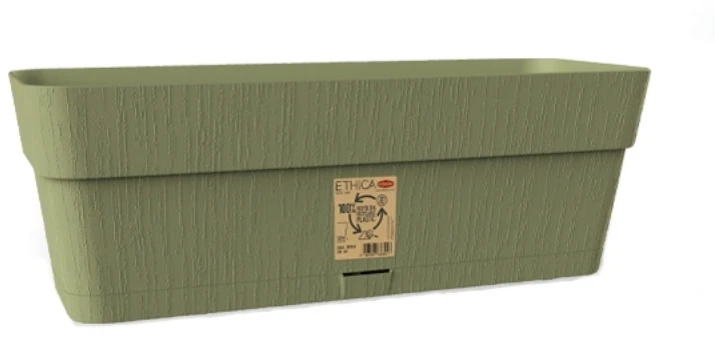 Lumarko Stefanplast gėlių dėžutė su padėklu Ethica 50x18x17cm žalia