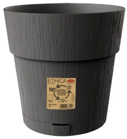 Lumarko Stefanplast gėlių vazonas su padėklu Ethica Ø25x25cm pilkas