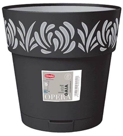 Lumarko Self-watering pot Gaia Antracito Plastmasinis (25 x 25 x 25 cm)