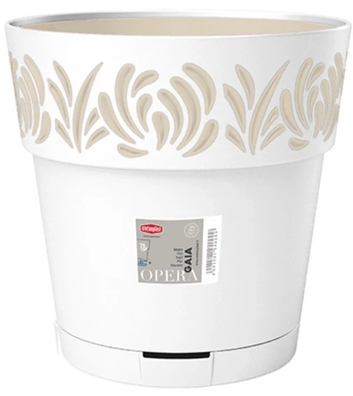 Lumarko Vazonas OPERA GAIA su vand. rez. 11,8 L D30xH29 cm balta sp. 88600 STEFANPLAST