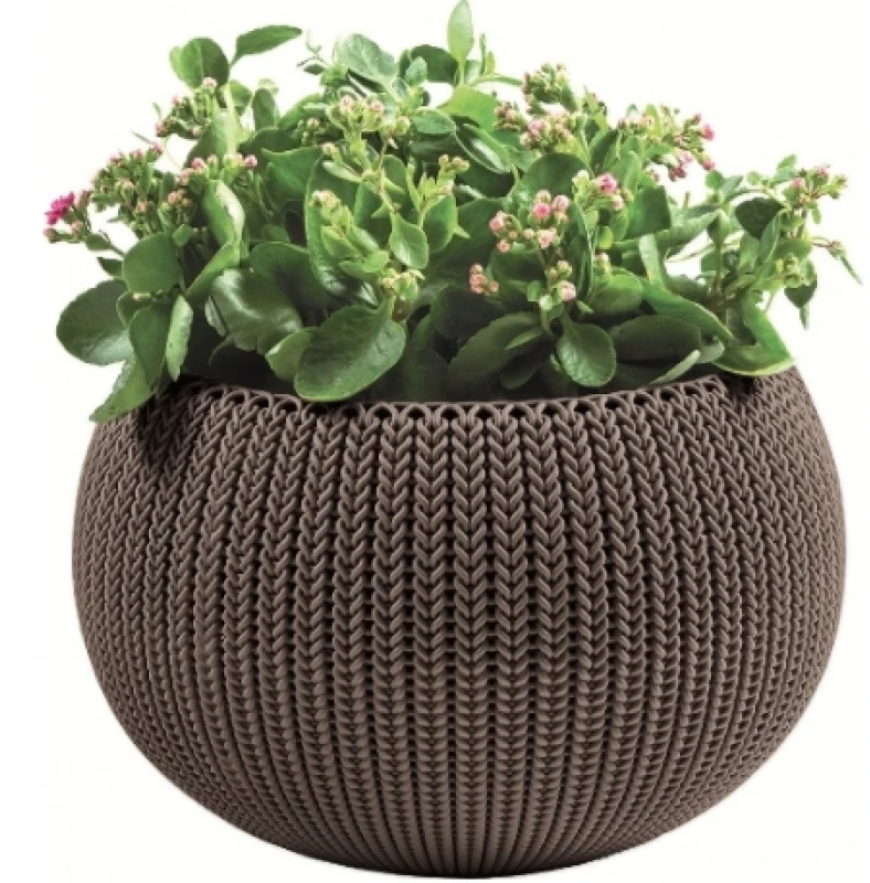 Keter COZIES KNIT gėlių vazonas - šviesiai rudas