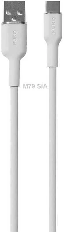 Puro Elektrik Puro Soft USB-A – USB-C laidas 1,5 m – baltas