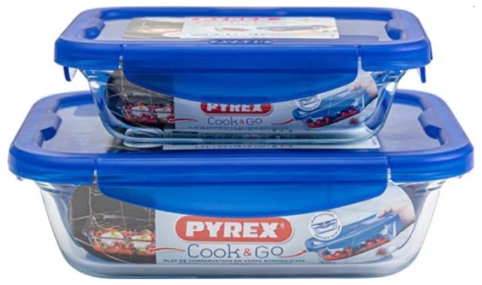 Padažinių rinkinys Pyrex Cook & Go (2 pcs) Skaidrus Borosilikatinis stiklas