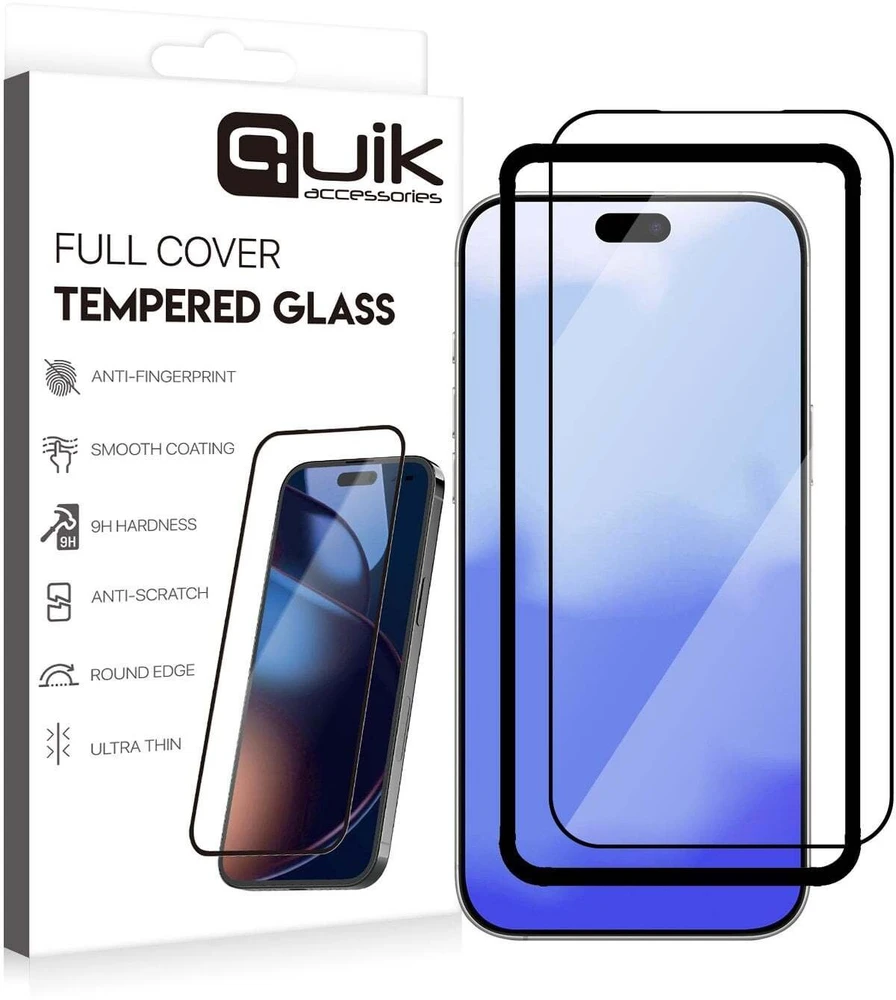 „Quik Accessories“ visiškai padengiantis grūdintas stiklas, skirtas „Samsung Galaxy S26 Plus“.