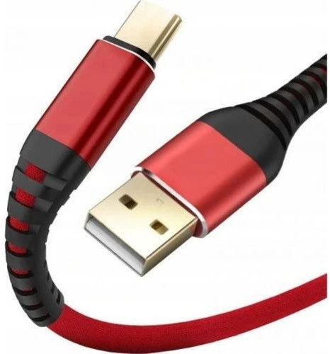 USB kabelis Quick USB-A - USB-C 1,5 m raudonas (4752168141281)