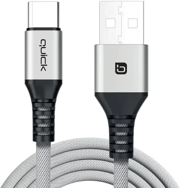 USB kabelis Quick USB-A - USB-C 1,5 m pilkas (4752168141298)