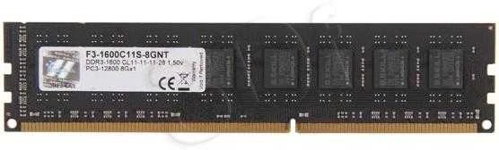 RAM G.Skill | Vertė | 8 GB | DDR3 | 1600 MHz | PC/serveris | Registracijos Nr. | ECC Nr