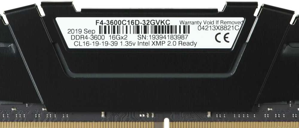 G.Skill Ripjaws V 32GB (2 x 16GB), DDR4, 3600MHz, CL16