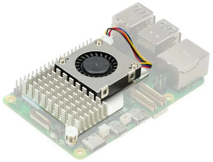 Raspberry Pi Active Cooler - aktyvus aušinimas - radiatorius + ventiliatorius skirtas Raspberry Pi 5