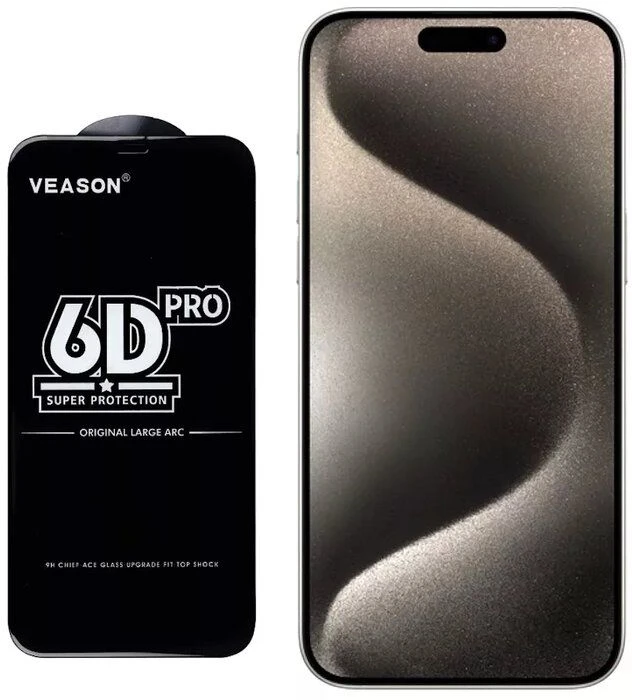 iLike Raudona Pro Raudonas PRO 6D Viso veido klijai 9H Grūdintas stiklas skirtas Apple iPhone 15 Plus su juodu rėmeliu