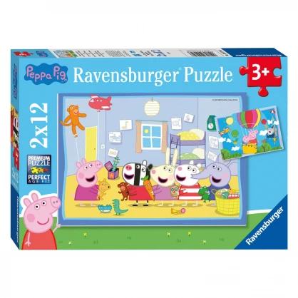 Ravensburger Dėlionė 2x12 vnt. - Kiaulytė Peppa