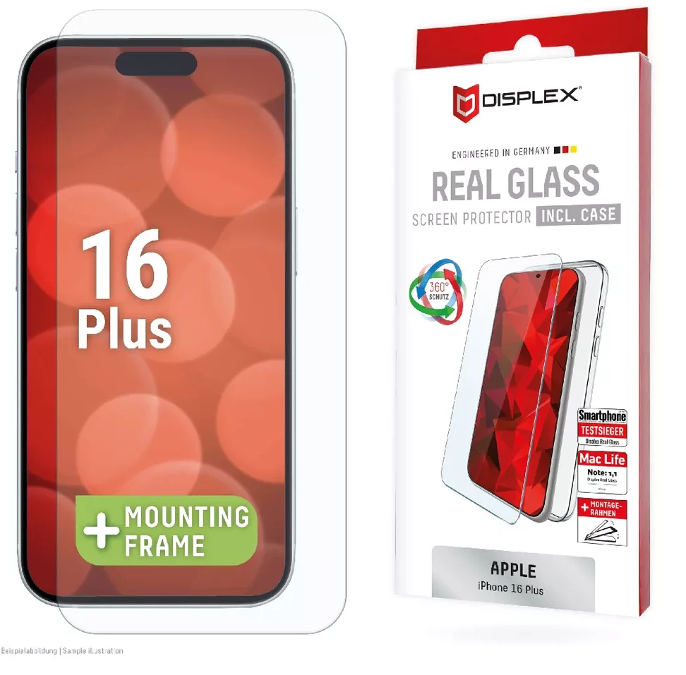 DISPLEX TIKRAS STIKLAS + DĖKLAS - IPHONE 16 PLUS