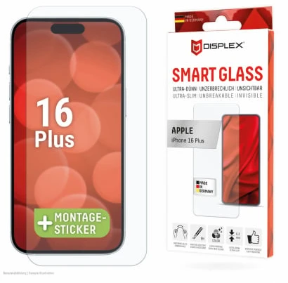 DISPLEX TIKRAS STIKLAS + DĖKLAS - IPHONE 16 PLUS
