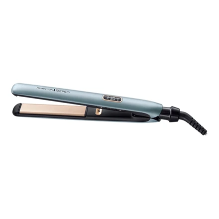 Remington | Plaukų tiesinimo žnyplės | S9300 Shine Therapy Pro | Garantija 24 mėn. | Keraminė šildymo sistema | Jonų funkcija | Skaitmeninis ekranas | Maksimali temperatūra 230 °C | Mėlyna