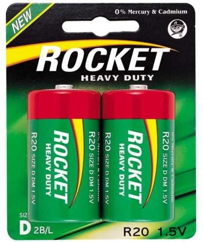D tipo baterijos Rocket Heavy Duty pakuotė