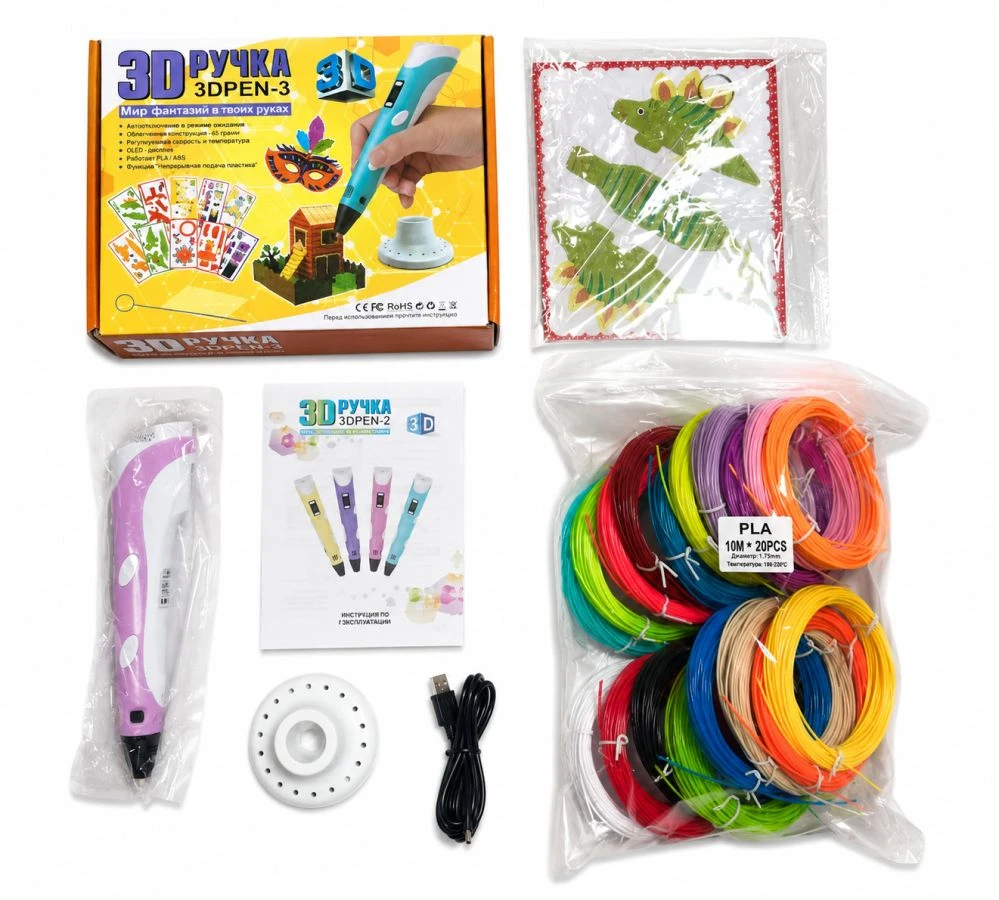 Rotaļlietas iLike 3D Pen-3 with LCD display and 10 stencils Mėlyna + Plastic set: 20 colors of 10 meters 200 meters Mėlyna 4752192108267 ILI3DPLCDPSB (4752192108267)