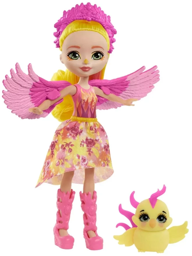 Enchantimals herojė feniksė Falonė su gyvūnėliu