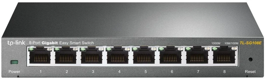 Šakotuvas TP-LINK | Switch | TL-SG108E | Web managed | Wall mountable | Gigabit Ethernet (copper) jungtys quantity 8 | Power supply type External