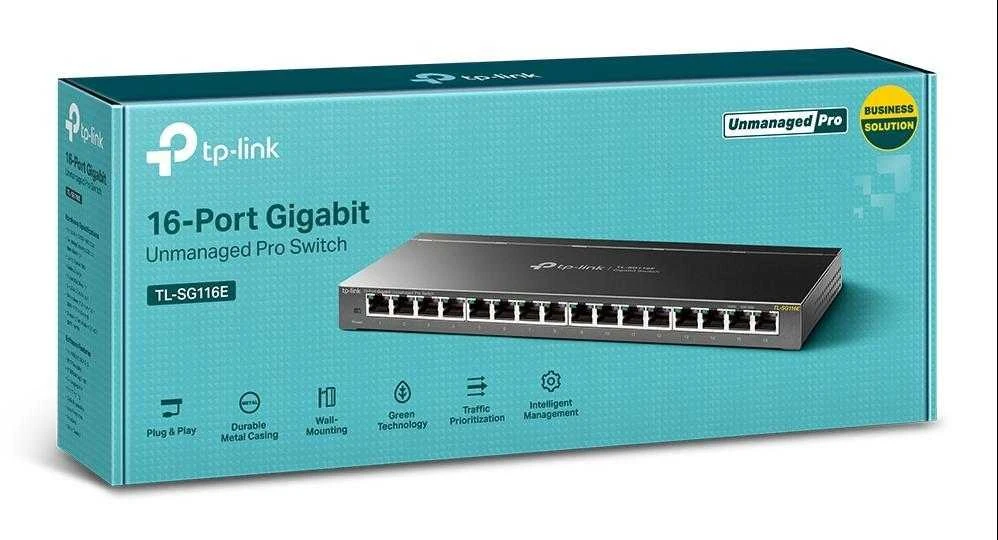 Šakotuvas TP-LINK jungiklis TL-SG116E, valdomas žiniatinklyje
