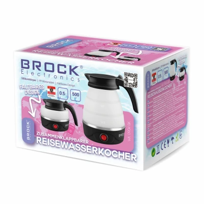 Virdulys Brock Składany virdulys kelioninis BROCK WK 0904 BK 0.5L 500W