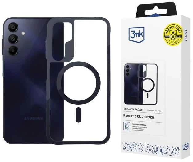 Dėklas 3mk Satin Armor MagCase, skirtas Samsung Galaxy A25 5G – skaidrus