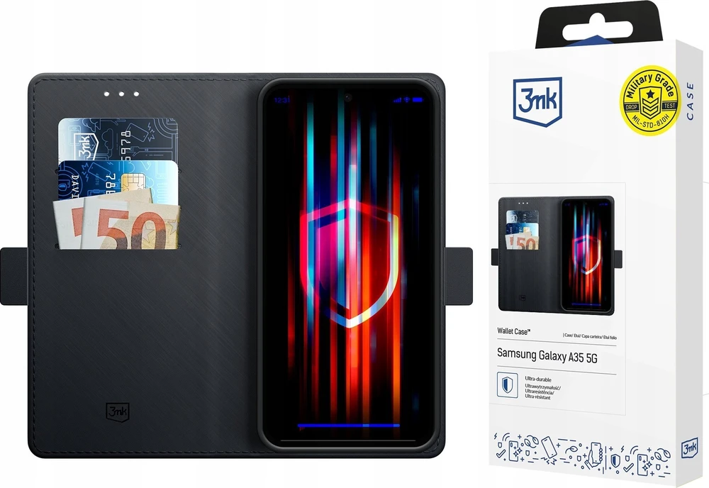 3MK Wallet Dėklas Samsung Galaxy A35 5G juodas