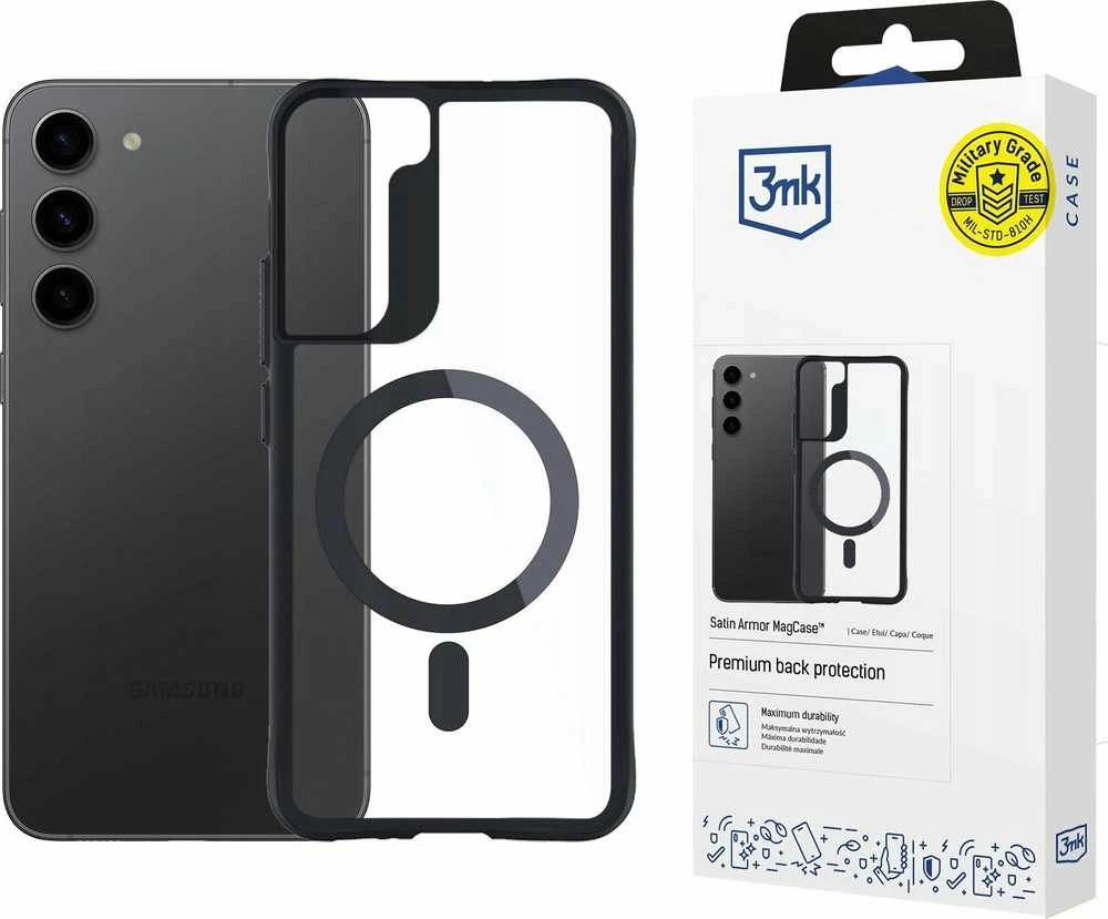 3mk Satin Armor MagSamsung Galaxy S23 5G - dėklas telefonui baltos spalvos