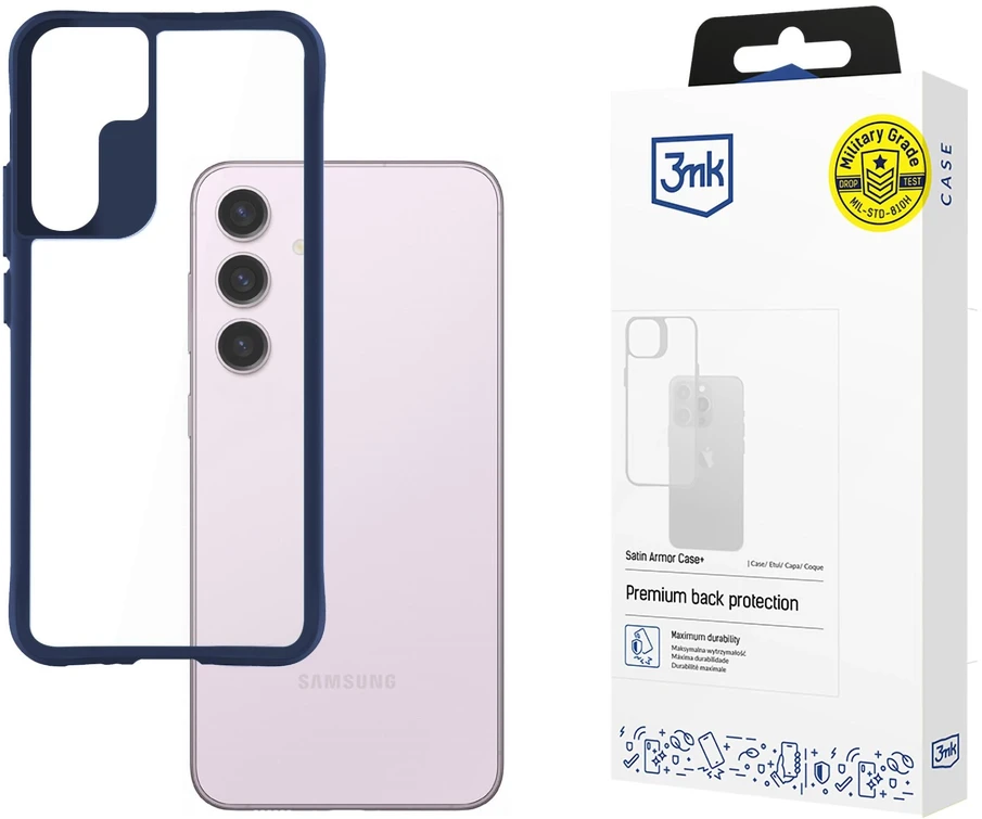 Dėklas Mėlyna Samsung Galaxy S24 - 3mk Satin Armor Case+ Mėlyna