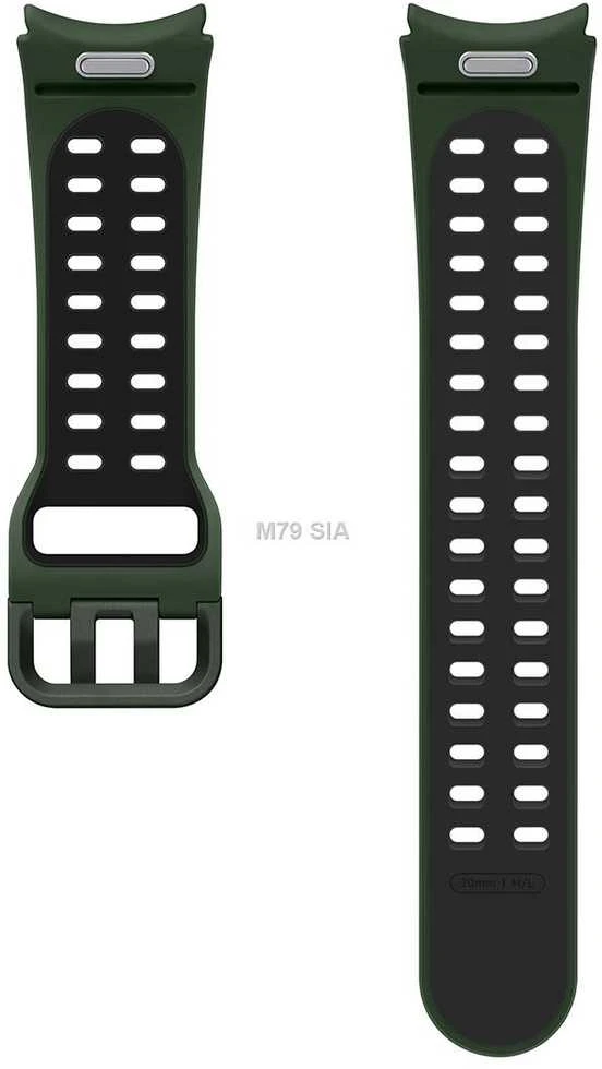 Extreme Sport silikoninis dirželis 20mm (M/L)  išmaniesiems laikrodžiams Samsung Galaxy Watch6/Watch5, Žaliai/Juoda