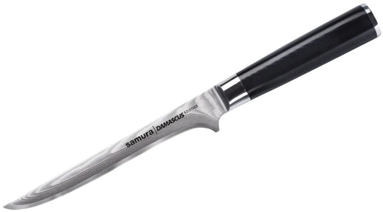 Samura DAMASCUS universalus iškaulinėjimo peilis 150 mm iš AUS 10 Damasko plieno 61 HRC (67 sluoksniai)