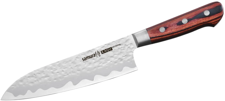 Samura Santoku peilis 18 cm Samura Kaiju Plienas AUS-8, raudonmedžio rankena