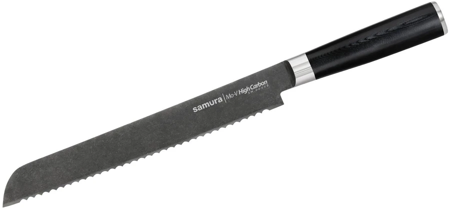 Samura MO-V Stonewash duonos peilis 185 mm iš AUS 8 japoniško plieno 59 HRC